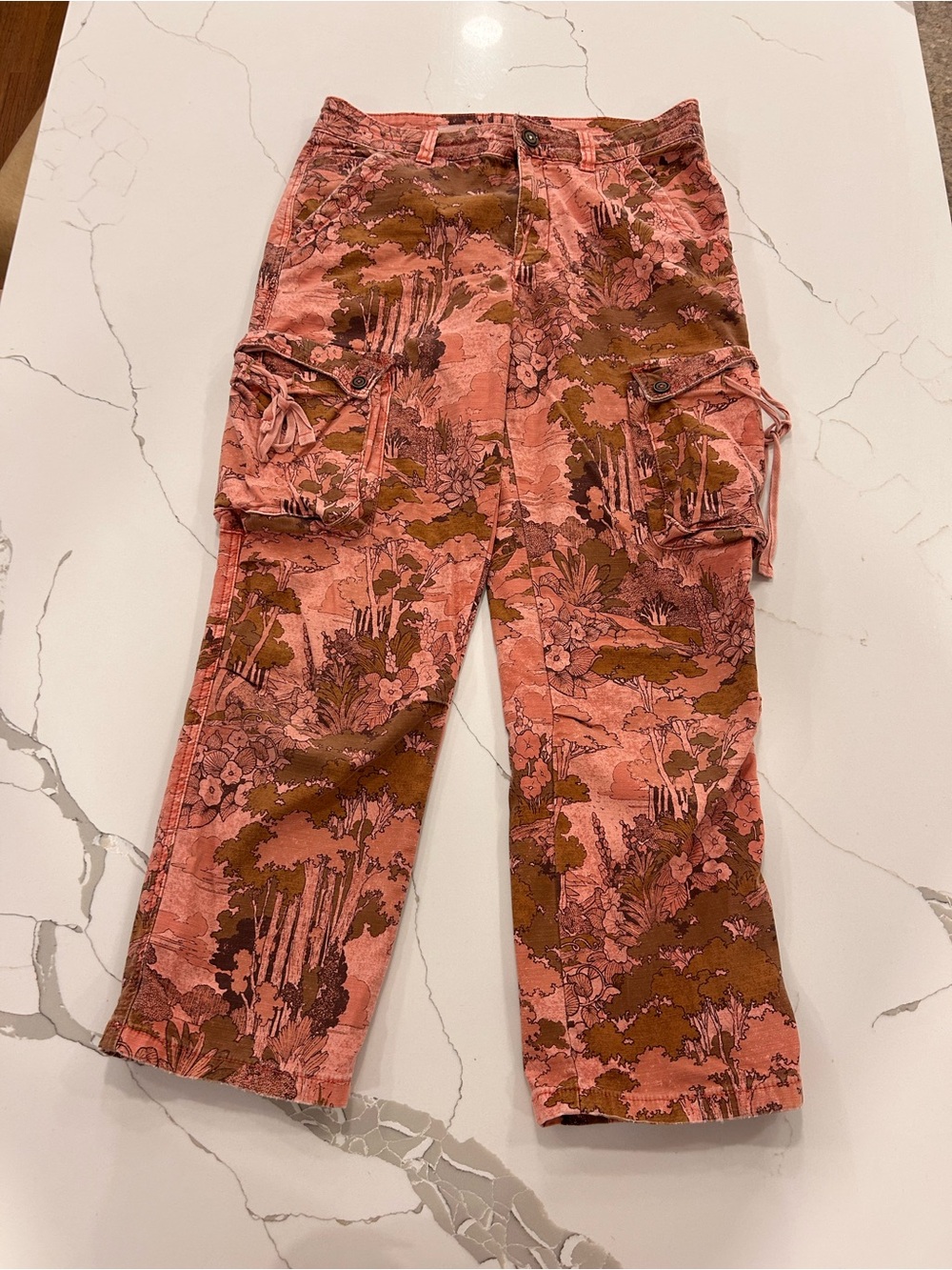 Pink Floral Cargo Pants